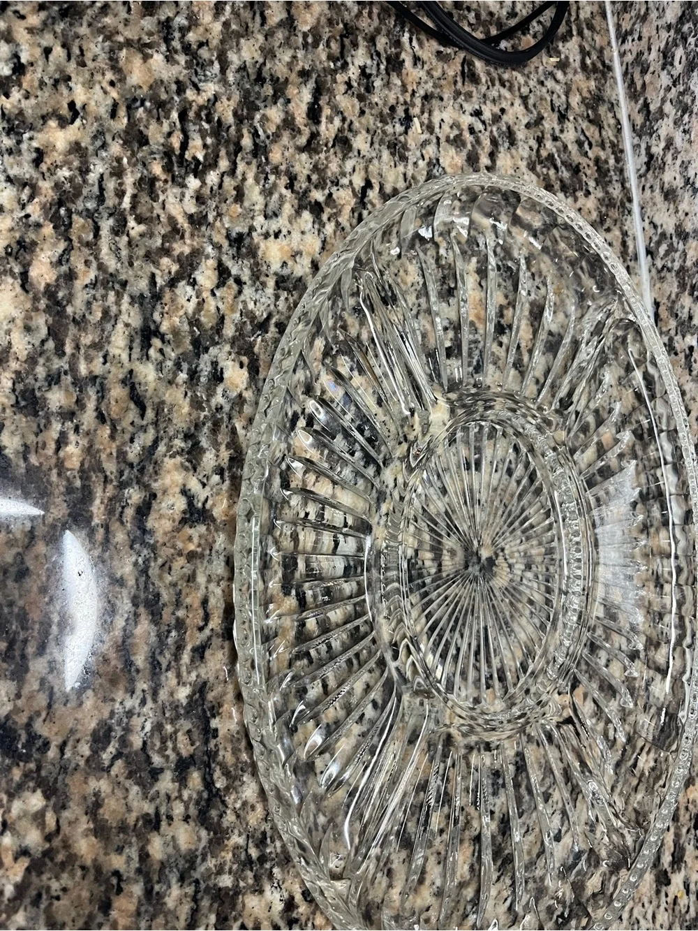 Clear Pressed Glass Serving Platter